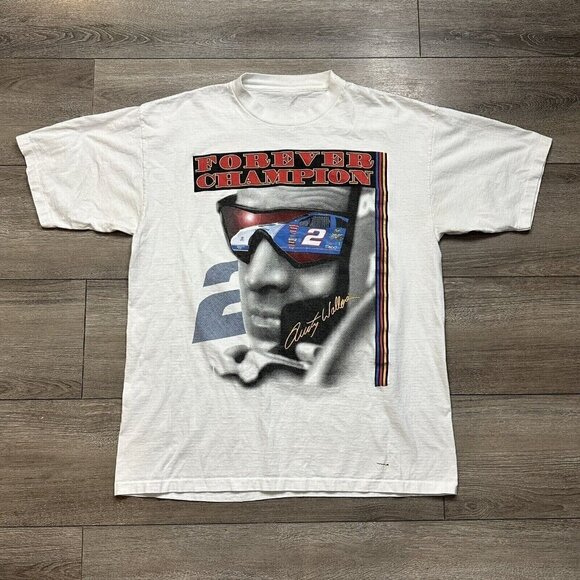 VTG 90s Rusty Wallace Forever a Champion Miller Lite T-Shirt Single Stitch XL - Picture 1 of 7